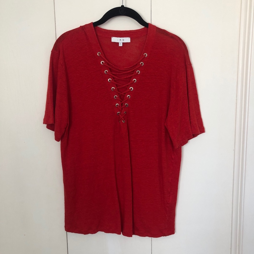 IRO LACE UP COTTON TOP